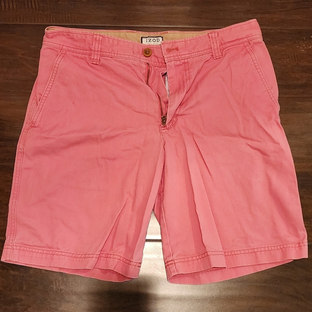 Izod Coral Pink Casual Shorts Mens 32w